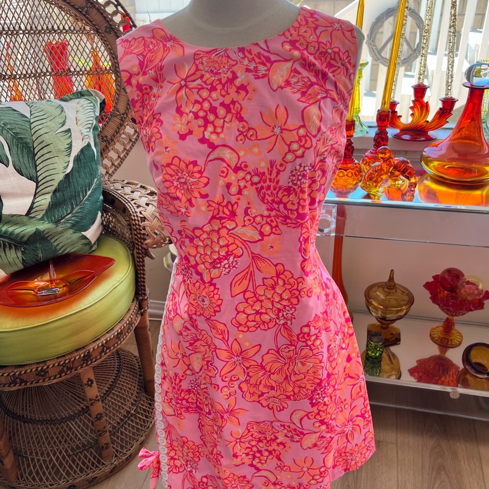 Lilly Pulitzer size 16 Hello Summer! Pink&Orange shift dress
